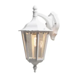 Aplique de exterior Firenze, blanco, portalámpara inferior, 48 cm