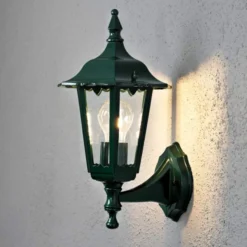 Aplique de exterior Firenze, verde, portalámpara superior, 36 cm