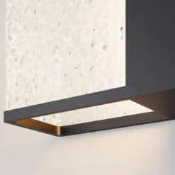 Aplique de exterior Floeva, negra, 37 cm de ancho, IP65, E27