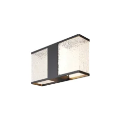 Aplique de exterior Floeva, negra, 37 cm de ancho, IP65, E27