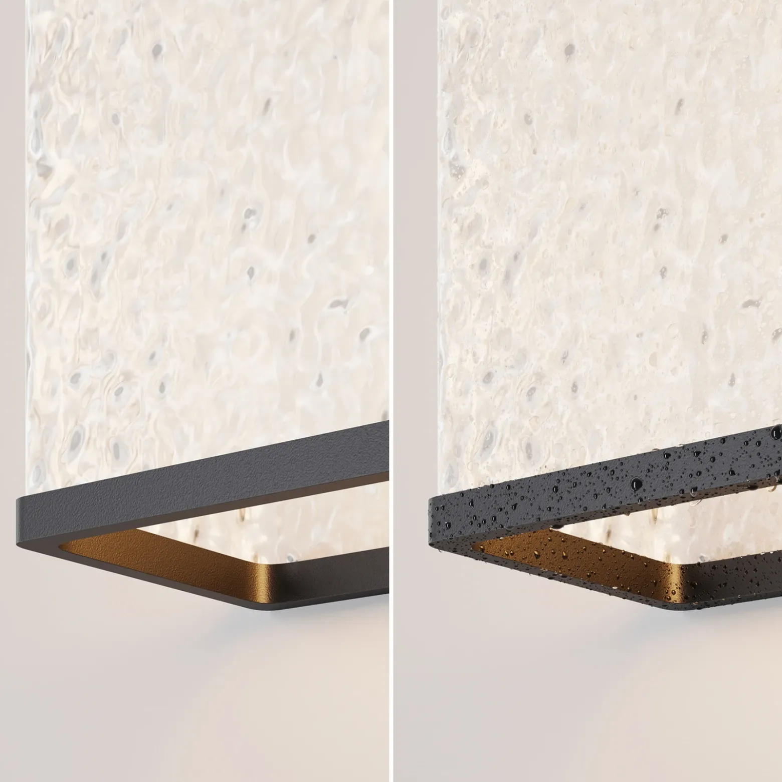 Aplique de exterior Floeva, negra, 37 cm de ancho, IP65, E27