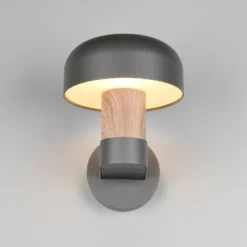 Aplique de exterior Fraser, gris/aspecto madera, aluminio, IP54, E27