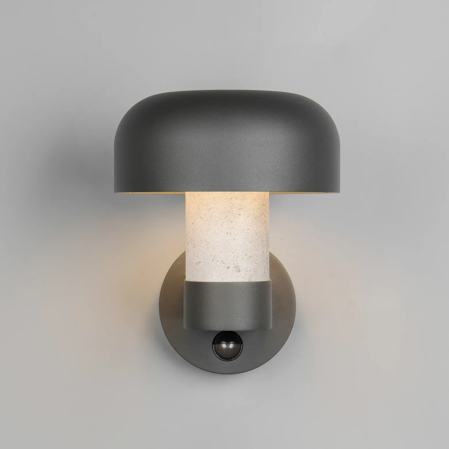 Aplique de exterior Fraser Sensor gris/aspecto hormigón, aluminio IP54 E27