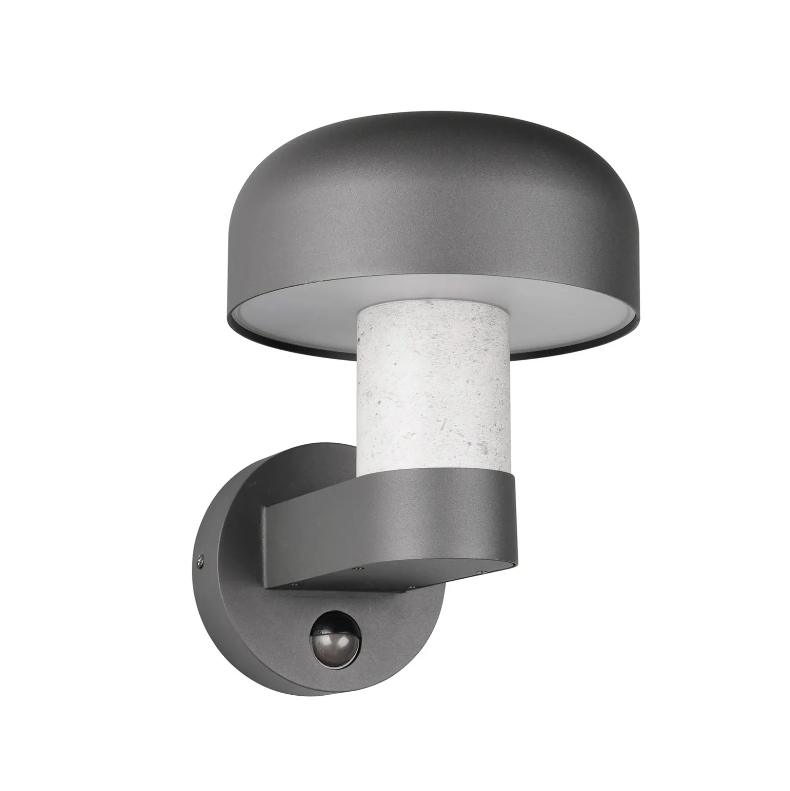 Aplique de exterior Fraser Sensor gris/aspecto hormigón, aluminio IP54 E27