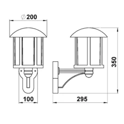 Aplique de exterior Genefe, con sensor, negro
