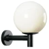 Aplique de exterior, globo, plástico, Ø 35 cm, negro