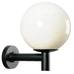 Aplique de exterior, globo, plástico, Ø 35 cm, negro