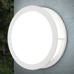 Aplique de exterior Henry, Ø 30cm blanco