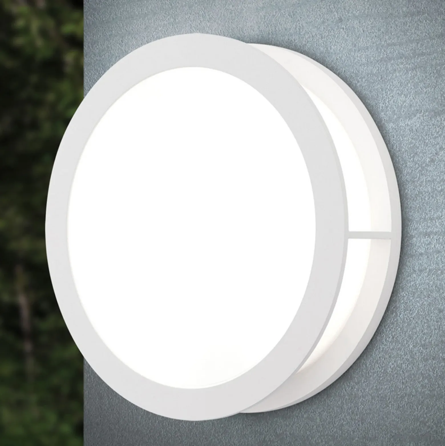 Aplique de exterior Henry, Ø 30cm blanco