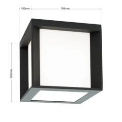 Aplique de exterior Henry, 16x16x16cm antracita