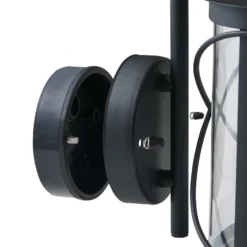 Aplique de exterior Hilburn, negro, descendiente