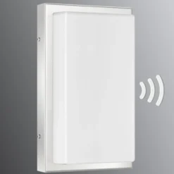 Aplique de exterior Julea, acero inoxidable, detector de movimiento