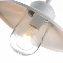 Aplique de exterior Klampenborg, blanca, farol, acero inoxidable, IP44