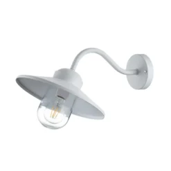 Aplique de exterior Klampenborg, blanca, farol, acero inoxidable, IP44