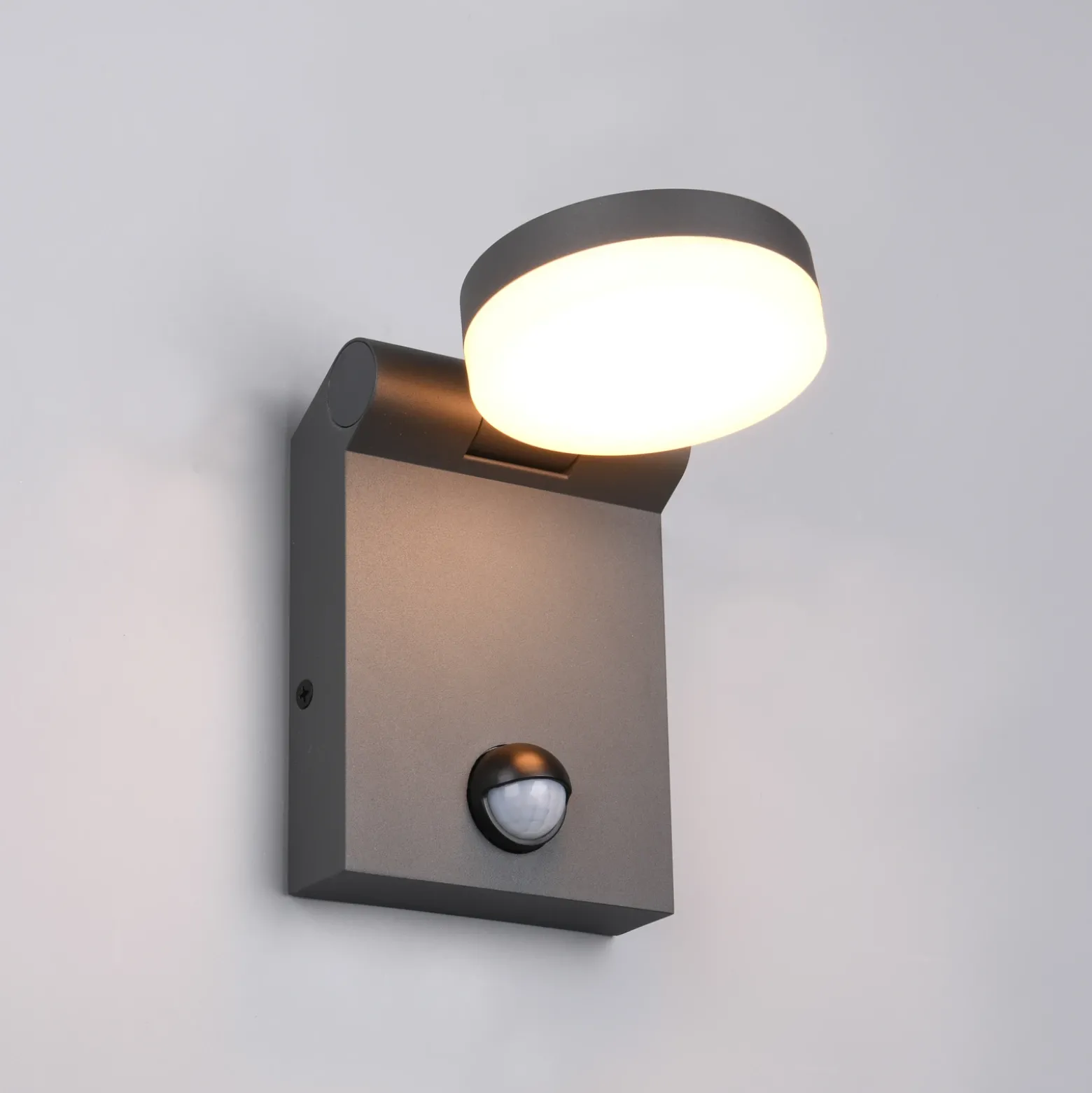 Aplique de exterior LED Adour, antracita, sensor, inclinable, CCT