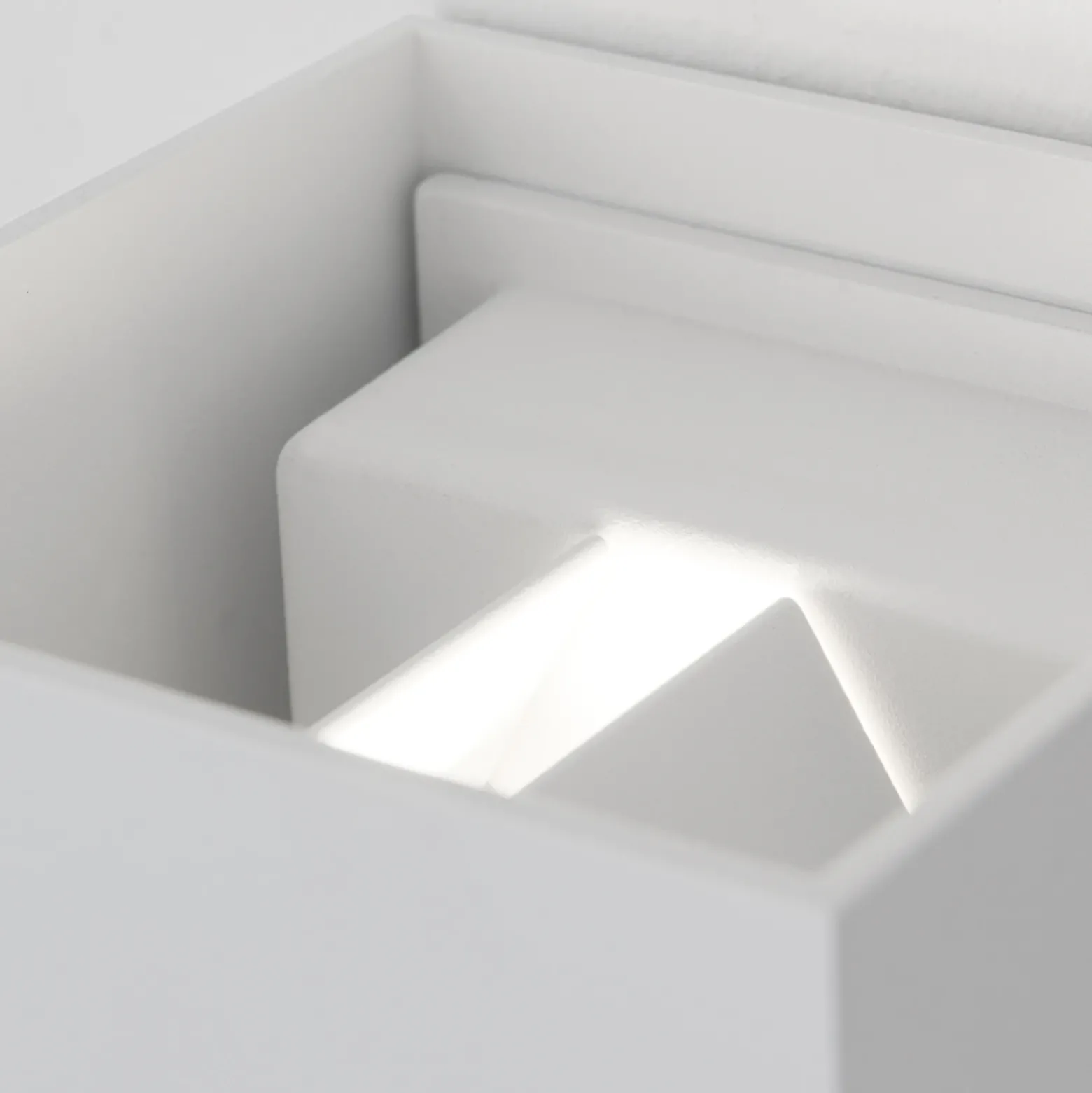 Aplique de exterior LED Cube-S, blanco, metal, detector de movimiento