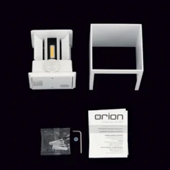 Aplique de exterior LED Cube-S, blanco, metal, detector de movimiento
