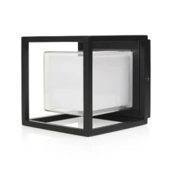Aplique de exterior LED CUBIC, aluminio, forma cúbica
