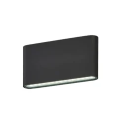 Aplique de exterior LED Scone, negro, ancho 17,5 cm, 2 luces.