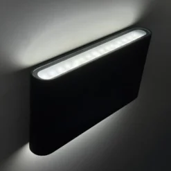 Aplique de exterior LED Scone, negro, ancho 17,5 cm, 2 luces.
