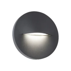 Aplique de exterior LED Vita, gris oscuro, Ø 14 cm