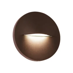 Aplique de exterior LED Vita, marrón óxido, Ø 14 cm