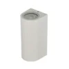 Aplique de exterior Lindby Aluvo, blanco, 16 cm, IP65, estriado