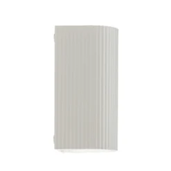 Aplique de exterior Lindby Aluvo, blanco, 16 cm, IP65, estriado