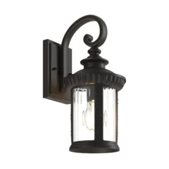 Aplique de exterior Lindby Barret, 39 cm, aluminio, marrón