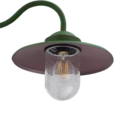 Aplique de exterior Lindby Bilma, verde, cristal, 29 cm de altura