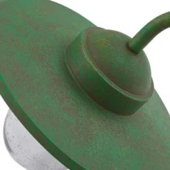 Aplique de exterior Lindby Bilma, verde, cristal, 29 cm de altura