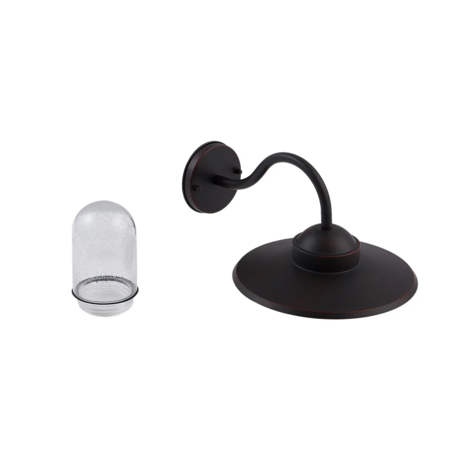 Aplique de exterior Lindby Bilma, color óxido, cristal, 29 cm