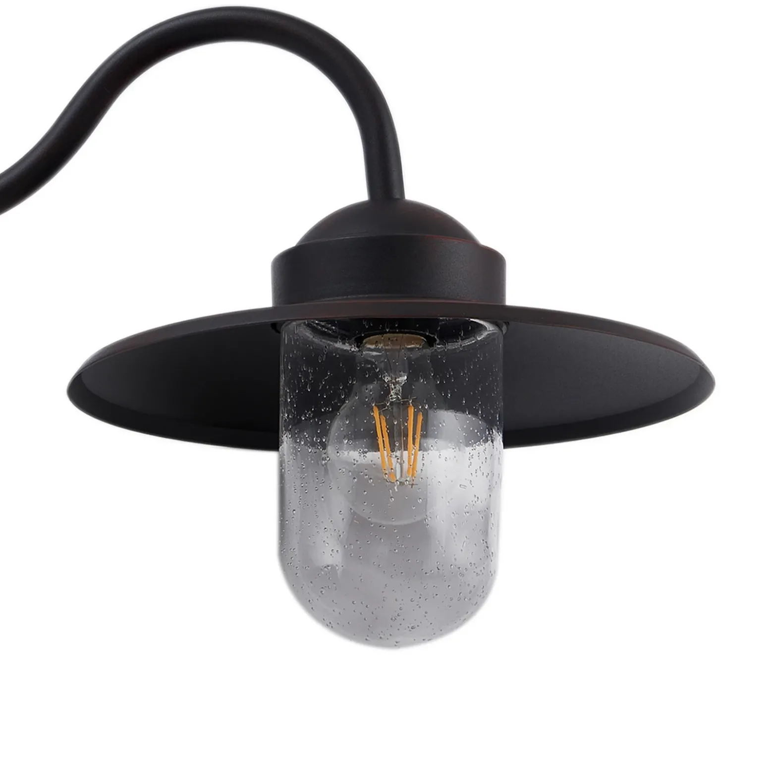 Aplique de exterior Lindby Bilma, color óxido, cristal, 29 cm