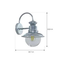 Aplique de exterior Lindby Celinor, plateada, acero, E27