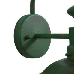 Aplique de exterior Lindby Celinor, verde, acero, Ø 15 cm