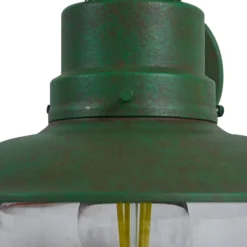 Aplique de exterior Lindby Celinor, verde, acero, Ø 15 cm