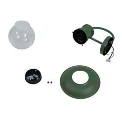 Aplique de exterior Lindby Celinor, verde, acero, Ø 15 cm