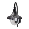 Aplique de exterior Lindby Daphne, negra, metal, E27