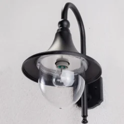 Aplique de exterior Lindby Daphne, negra, metal, E27