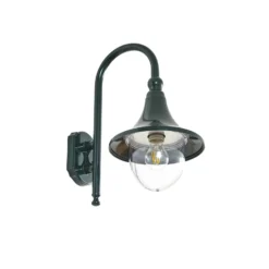 Aplique de exterior Lindby Daphne, verde, metal, E27, IP44