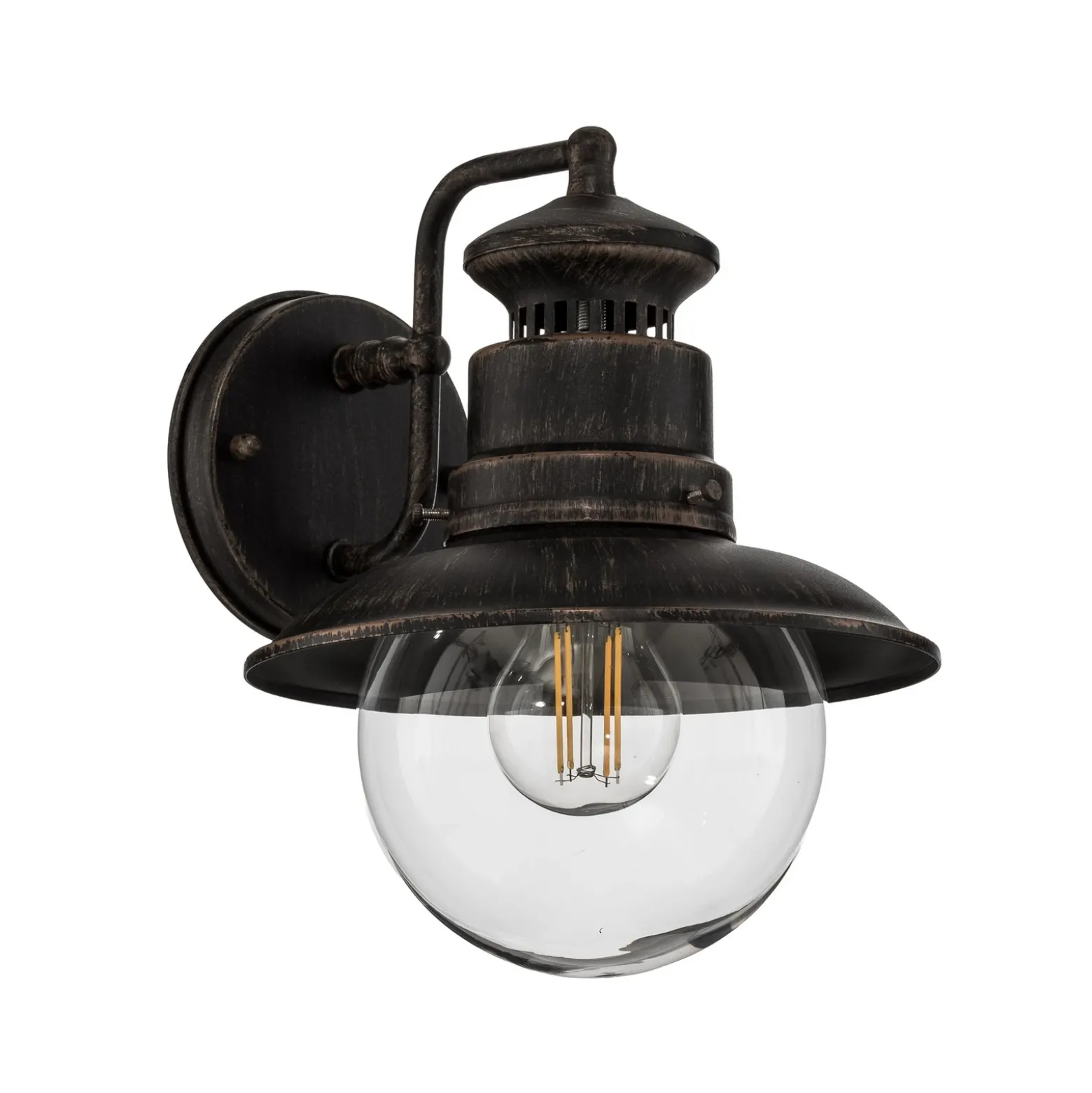 Aplique de exterior Lindby Eddie, color óxido, metal, IP44, E27