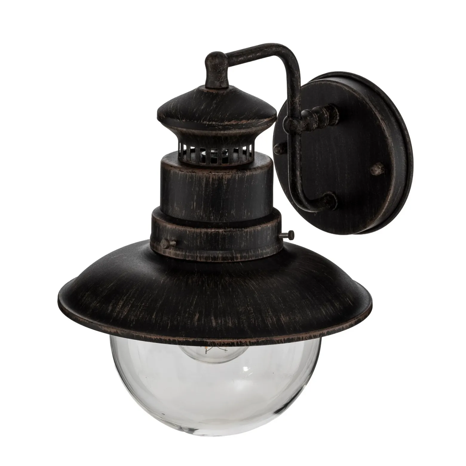 Aplique de exterior Lindby Eddie, color óxido, metal, IP44, E27