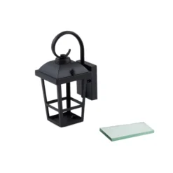 Aplique de exterior Lindby Eloane, negra, acero inoxidable, 29 cm