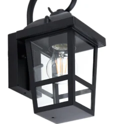 Aplique de exterior Lindby Eloane, negra, acero inoxidable, 29 cm