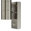 Aplique de exterior Lindby Eyrin, altura 22 cm, acero inoxidable, sensor