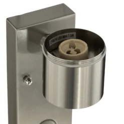 Aplique de exterior Lindby Eyrin, altura 22 cm, acero inoxidable, sensor
