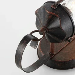 Aplique de exterior Lindby Farly, marrón óxido, aluminio, 17 cm