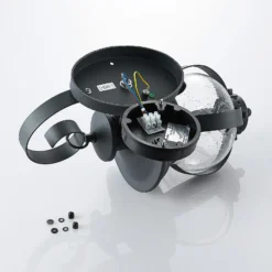 Aplique de exterior Lindby Farley, 40 cm, gris oscuro, IP44, E27