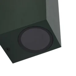 Aplique de exterior Lindby Fijona, verde oscuro, aluminio, altura 15 cm
