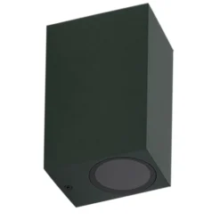 Aplique de exterior Lindby Fijona, verde oscuro, aluminio, altura 15 cm